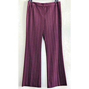 The Limited Cassidy Fit Pants Size 6 Brown/Burgundy Gold Pinstripe Vintage